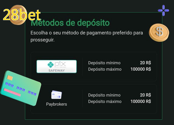 O cassino 28betbet oferece uma grande variedade de métodos de pagamento